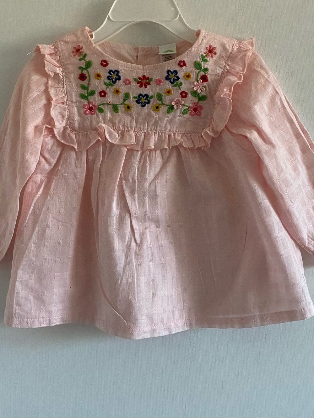 Little me light Pink Embroidered Ruffle Baby/Toddler Top/dress sz 24m